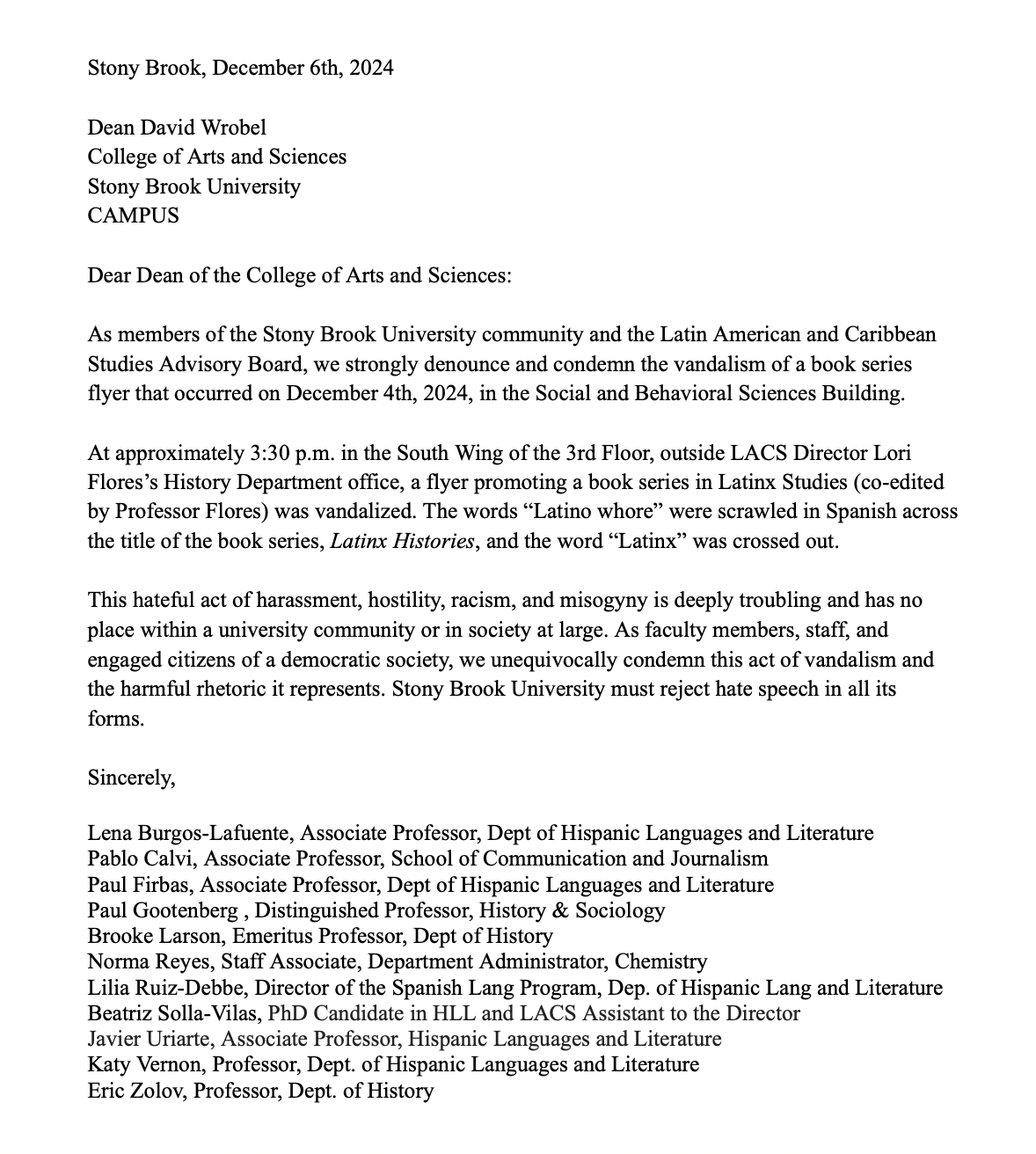 letter condenming vandalism letter condenming vandalism