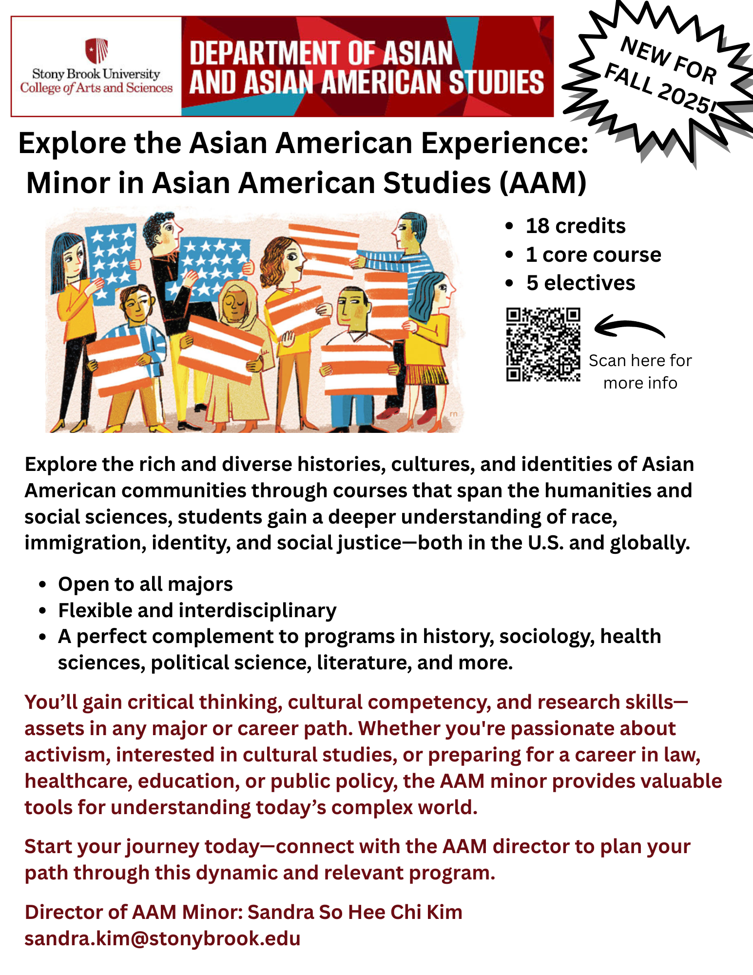 Flyer with details about the Asian American Studies Minor