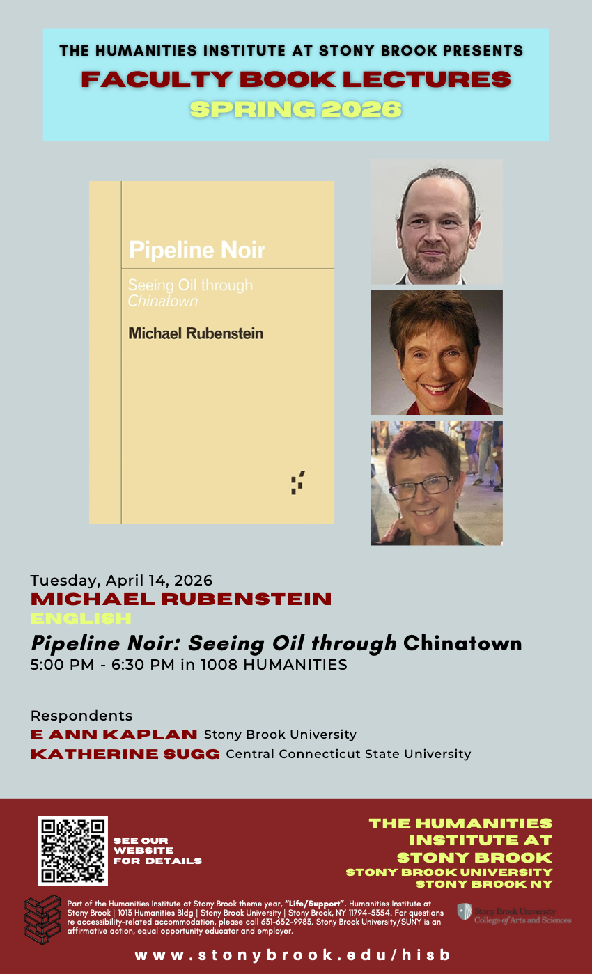 poster with photos of speakers Rubenstein, Kaplan, and Sugg